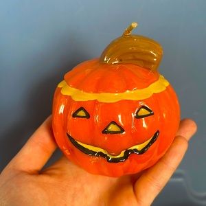 Halloween pumpkin Jack o lantern candle